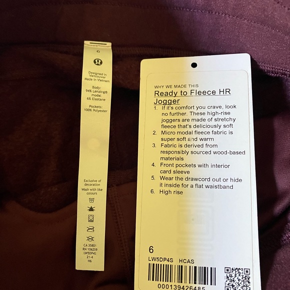 EUC Lululemon Ready To Fleece High Rise Jogger, Sz 6, Heathered Cassis - Picture 6 of 9